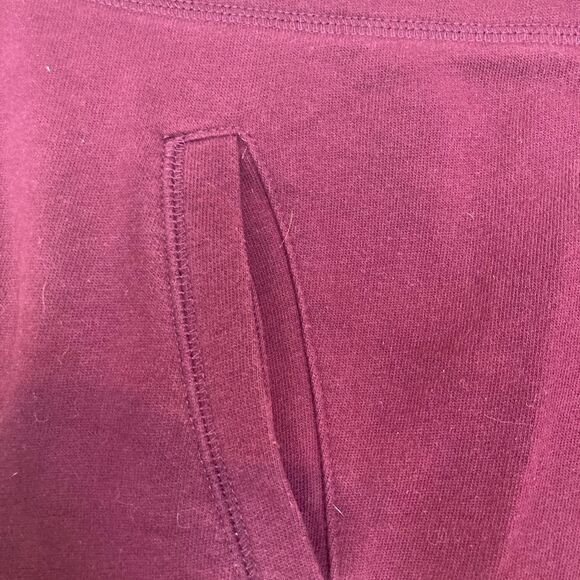 Victorias Secret Burgundy sweat pants w/ metallic sequin brand name & pockets - Picture 5 of 8